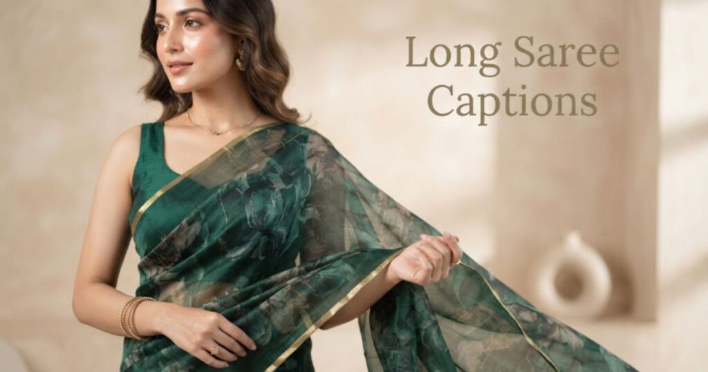 long-saree-captions