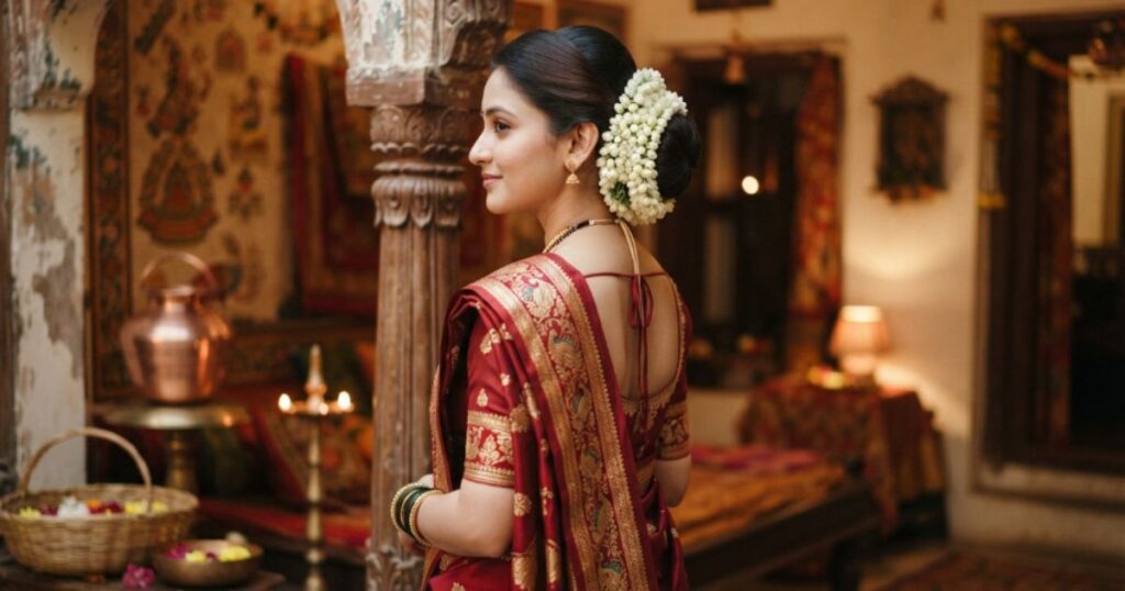gajra-and-traditional-saree-captions-in-marathi